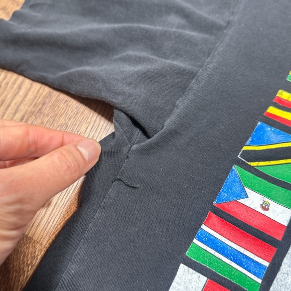 Vintage 90s Bob Marley African Country Flags Single Stitch T Shirt Mens Large - Picture 7 of 9